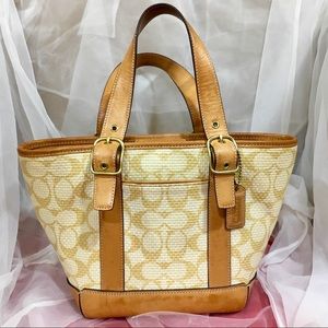 Coach straw bucket bag